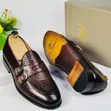 Dino Verratti Brown Leather Monk Strap Loafers - 3