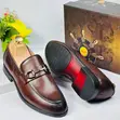 Golden C Brown Leather Men's Loafers - 1
