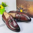 Golden C Brown Leather Men's Loafers - 2