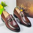 Golden C Brown Leather Men's Loafers - 3