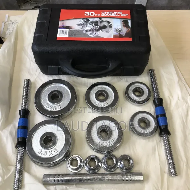 30kg Chrome Plated Dumbbell Set - 1