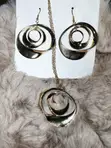 Gold Spiral Statement Jewelry Set (Necklace & Earrings) - 2