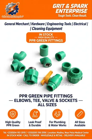 PPR Green Pipe Fittings - Tees, Elbows, Valves