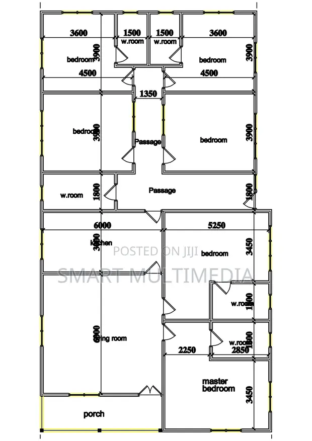 6 Bedroom House Plan on Half Plot - 1