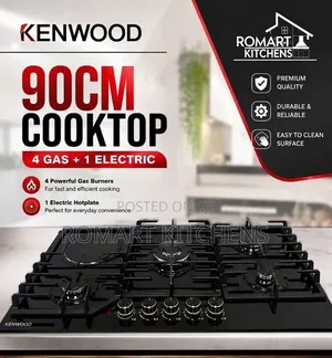 Kenwood 90cm Ceramic Glass Hybrid Cooktop - 4 Gas, 1 Electric