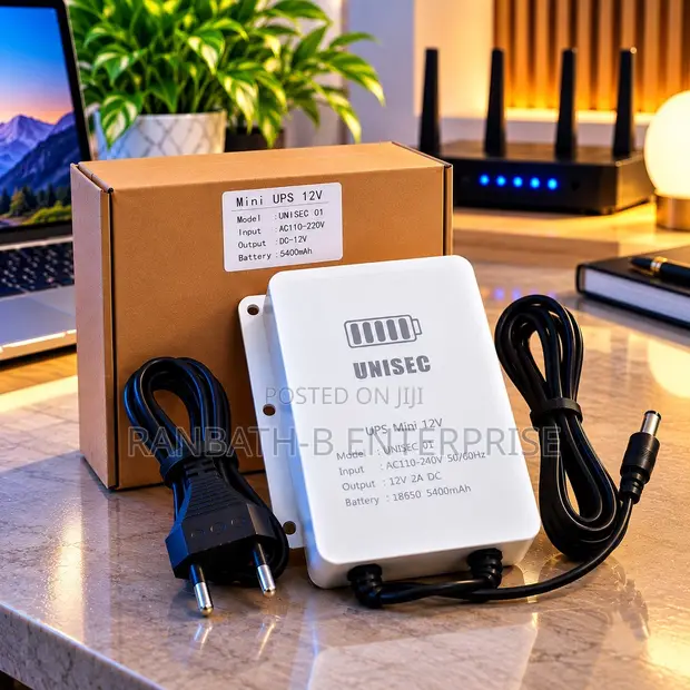 UNISEC Mini UPS 12V 2A Backup Power for Routers, Modems, CCTV - 1