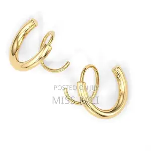 Double Twisted Gold Hoop Earrings