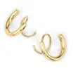 Double Twisted Gold Hoop Earrings - 1