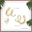 Double Twisted Gold Hoop Earrings - 2