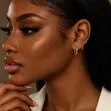 Double Twisted Gold Hoop Earrings - 3