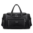 Leather Duffel Travel Bag - Black - 1