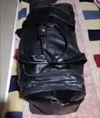 Leather Duffel Travel Bag - Black - 3