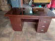 Executive Office Table with Glass Top & Lockable Drawers - 1