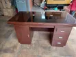 Executive Office Table with Glass Top & Lockable Drawers - 2