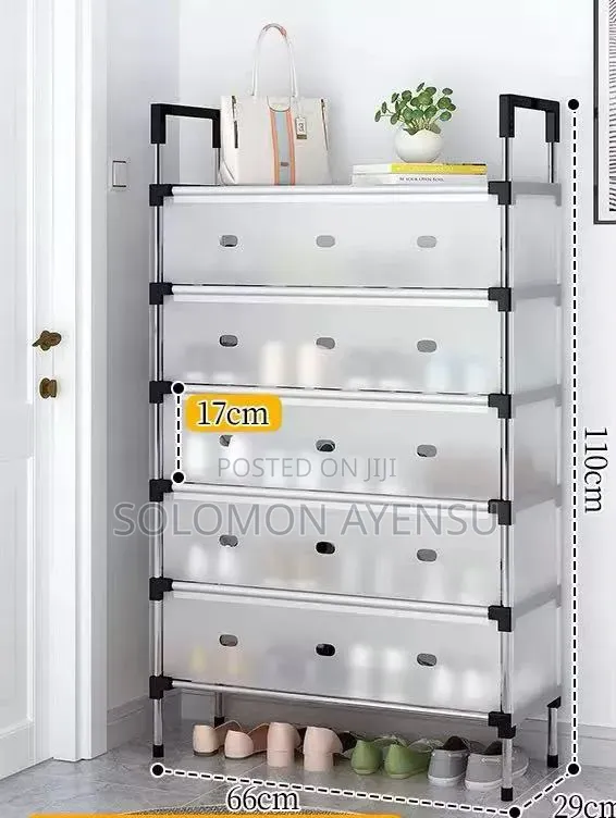 Multi-Layer Shoe Organizer Tower with Flip-Down Covers - 1