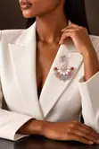 Peacock Royale Brooch - Elegant Crystal & Gemstone - 2