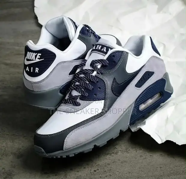 Nike Air Max 90 - White / Wolf Grey / Midnight Navy - 1