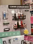 Bathroom Corner Storage Rack - 5 Tiers, Black Metal - 2