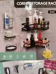 Bathroom Corner Storage Rack - 5 Tiers, Black Metal - 3