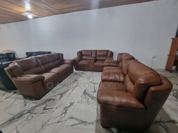 7-Seater Living Room Sofa Set with Built-in Console - 1
