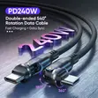 240W 540° Rotating Fast Charging Cable (USB-C to USB-C) - 5