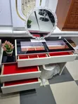 Modern Dressing Table with Glass Top & Jewellery Organizer - 2