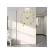 Modern 3D DIY Wall Clock - Gold - 3