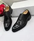 Men's Black Polished Leather Oxford Shoes - 2