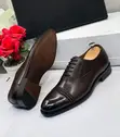 Raid Polished Dark Brown Leather Oxfords - Braided Cap-Toe - 2