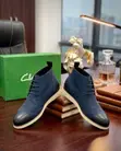 Clarks Men's Navy Blue Leather & Suede Lace-Up Boots - 3