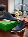 Clarks Men's Navy Blue Leather & Suede Lace-Up Boots - 4