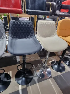 Adjustable Matte Black Bar Stool