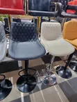 Adjustable Matte Black Bar Stool - 1