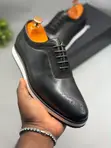Berluti Hybrid Dress Sneakers - Black Leather - 3
