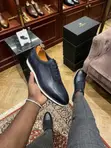 Berluti Navy Blue Leather Men's Easywear Shoes - 2