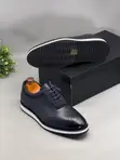 Berluti Navy Blue Leather Men's Easywear Shoes - 3