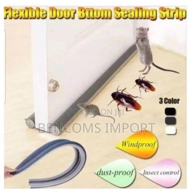 Household Door Seal Bottom Strip - Black - 1