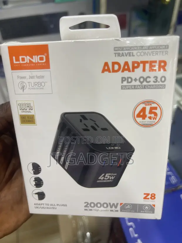 LDNIO Z8 Travel Converter Adapter (45W GaN, PD+QC 3.0) - 1
