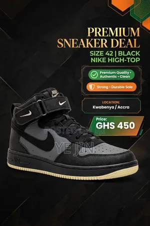 Nike High-Top Sneakers - Size 42, Black