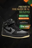 Nike High-Top Sneakers - Size 42, Black - 1