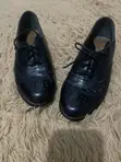Clarks Black Leather Oxford Brogue Shoes - 1