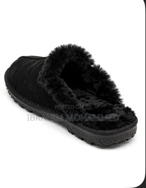 Men's Cozy Grey Fur Slipper - Warm Indoor - 1