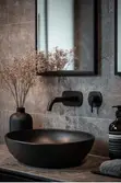 Matte Black Wall Mounted Hot & Cold Water Tap - 1