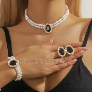 3-in-1 Beads Necklace, Ring, Bracelet Set