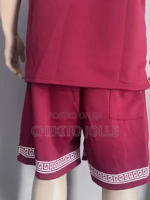 Burgundy Greek Set - T-Shirt & Shorts