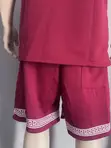 Burgundy Greek Set - T-Shirt & Shorts - 1