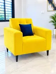 Luxury Yellow Velvet Accent Chair - 2