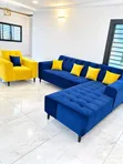 Luxury Yellow Velvet Accent Chair - 3