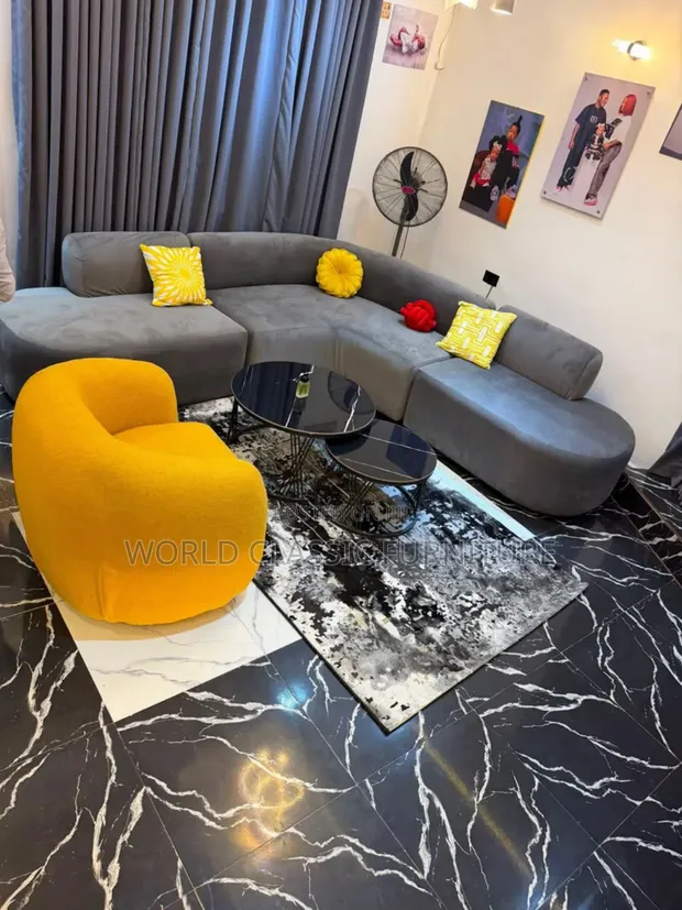 Luxury Yellow Modern Barrel Accent Chair - 1