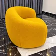 Luxury Yellow Modern Barrel Accent Chair - 2